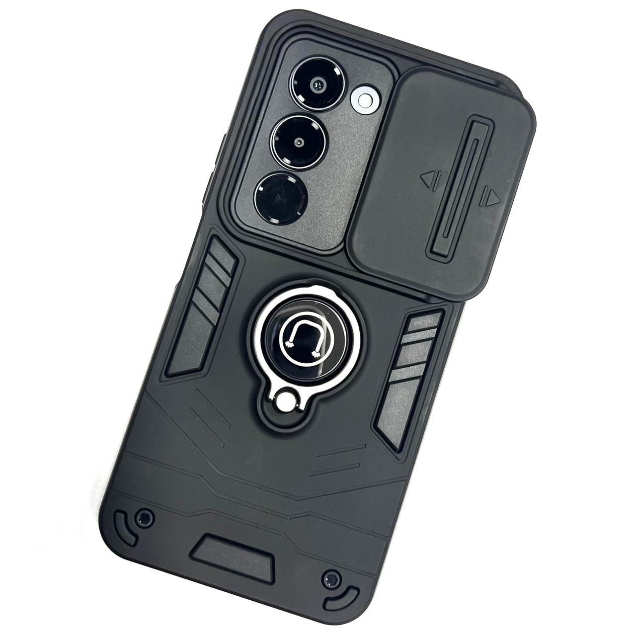 Redmi 15 (4G/5G) Slide Camera Cover Luxury Phone Case - Black (Other)