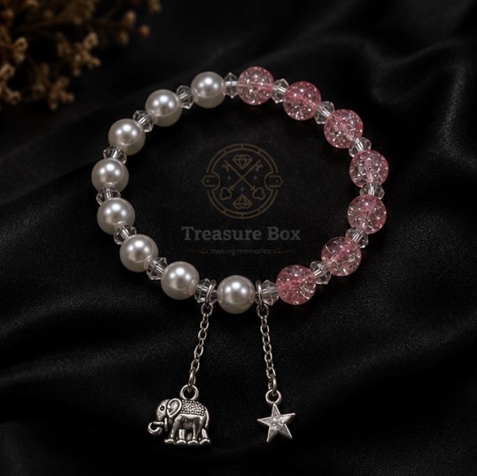 Blush Pink And Elegant Bead Bracelet For Women By Treasure Box Nepal