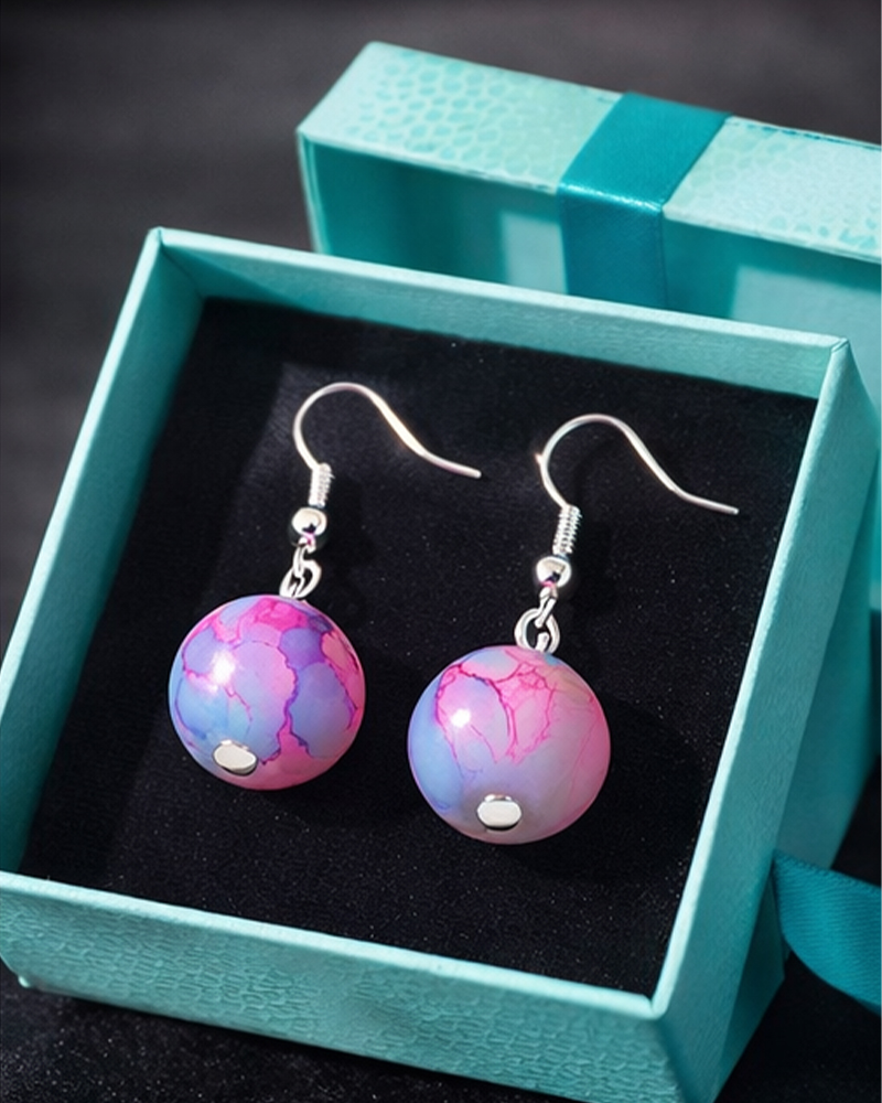 A Pair of Elegant and Pink Color Earring for Women by Treasure Box Nepal