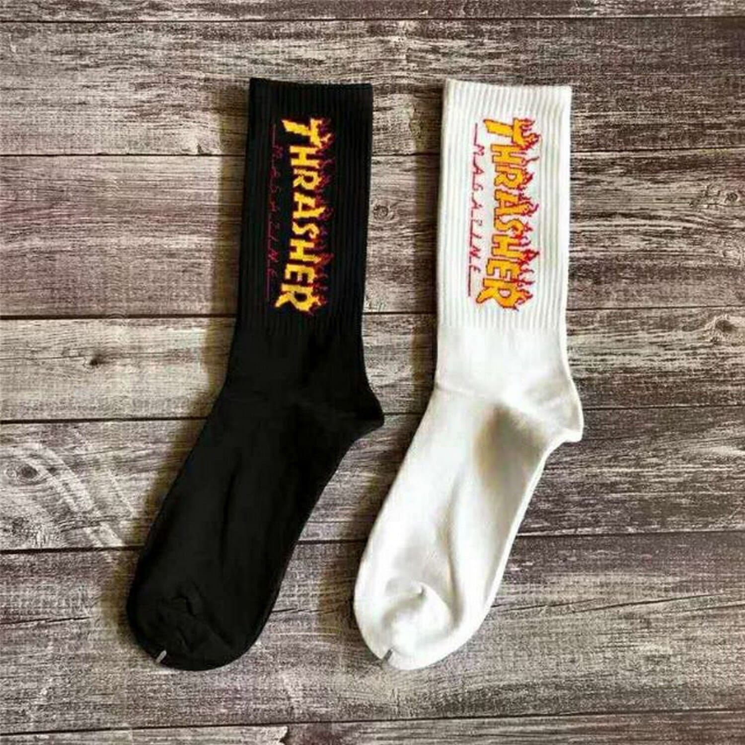 Thrasher Socks 5 White & 5 Black For Men 10 pc