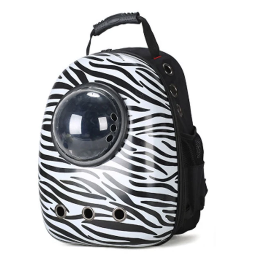 Zebra Pet Carrier Backpack - White