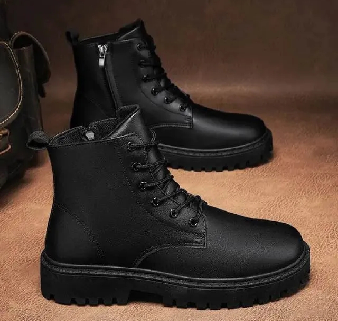 Zip Black Martin Boots For Men