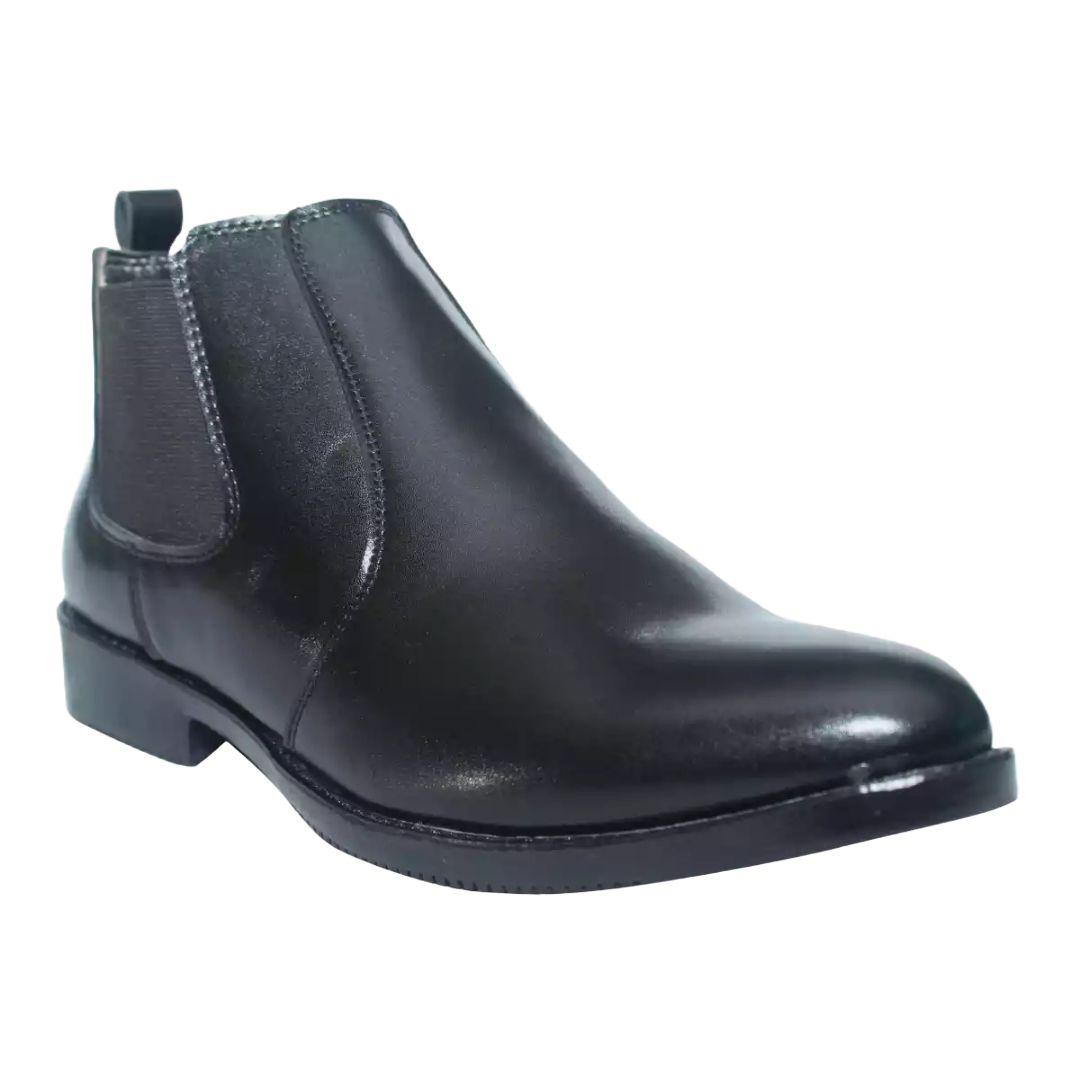 Black Leather Ankle Boots For Men