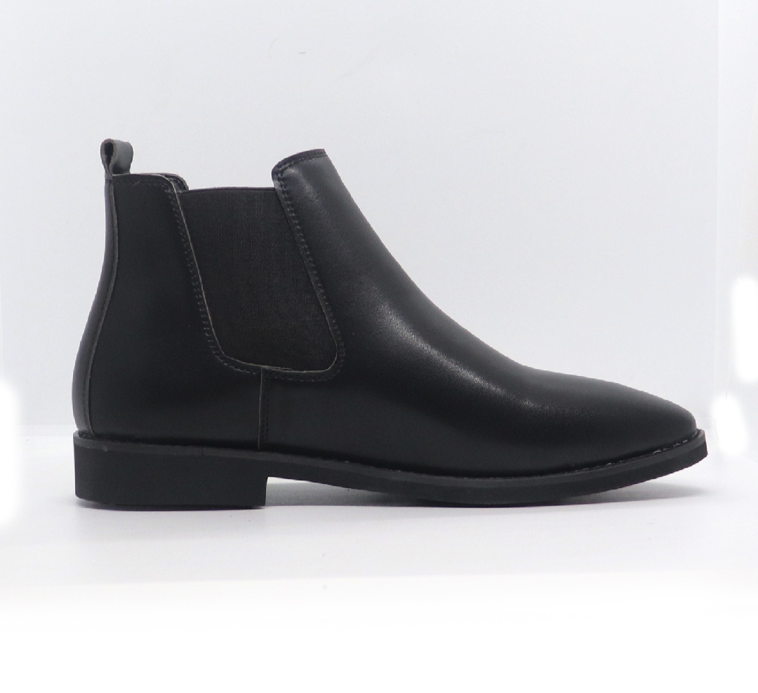 Black Leather Ankle Boots For Men