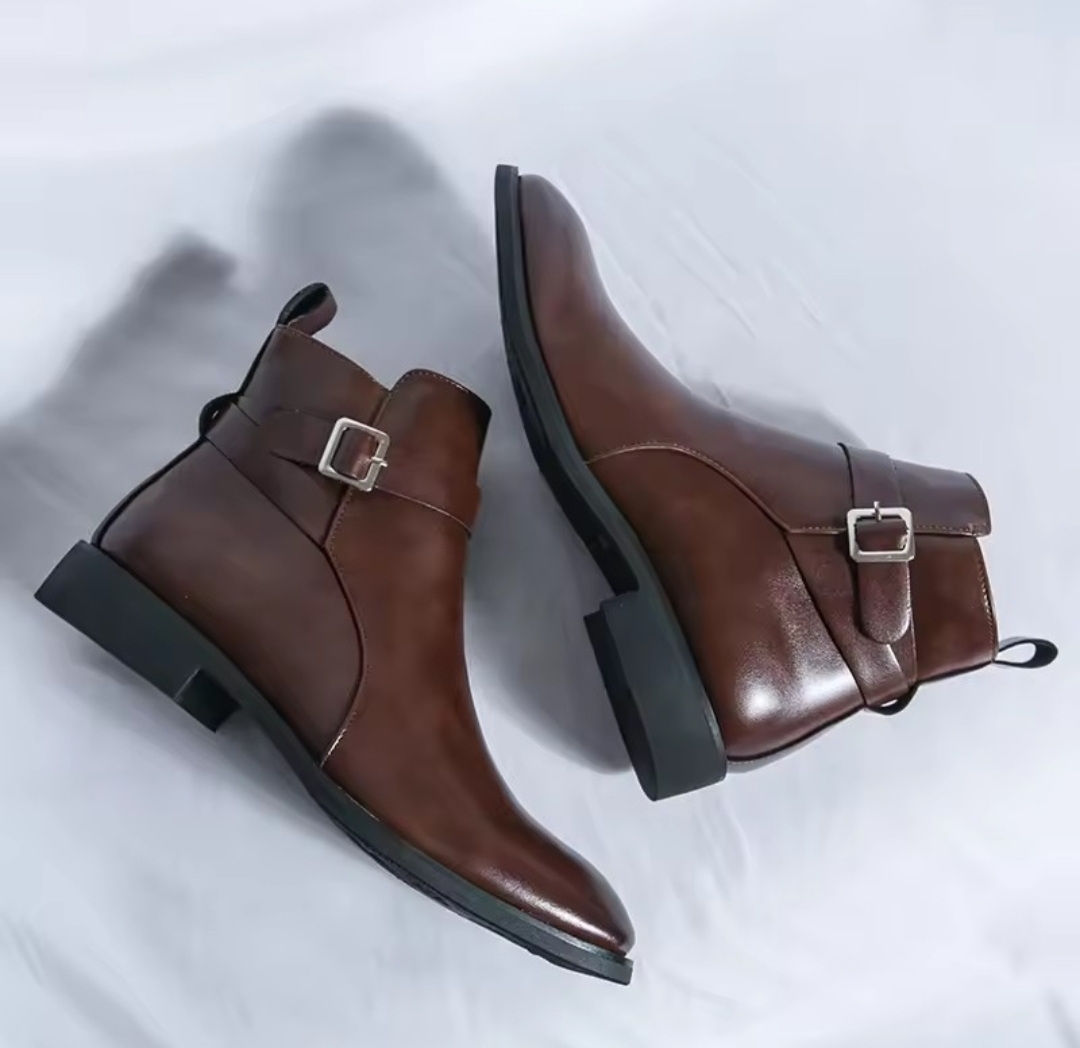 New Zip Leather Classic Ankle Boots For Men