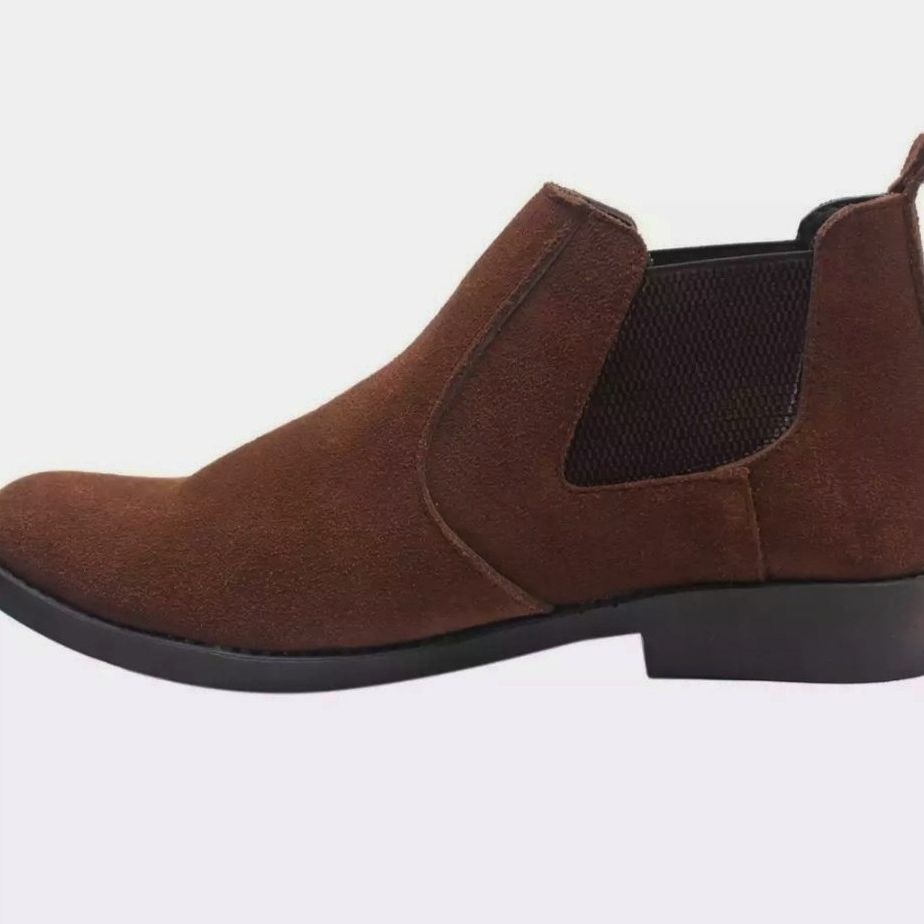 Brown Suede Leather Ankle Boots For Men