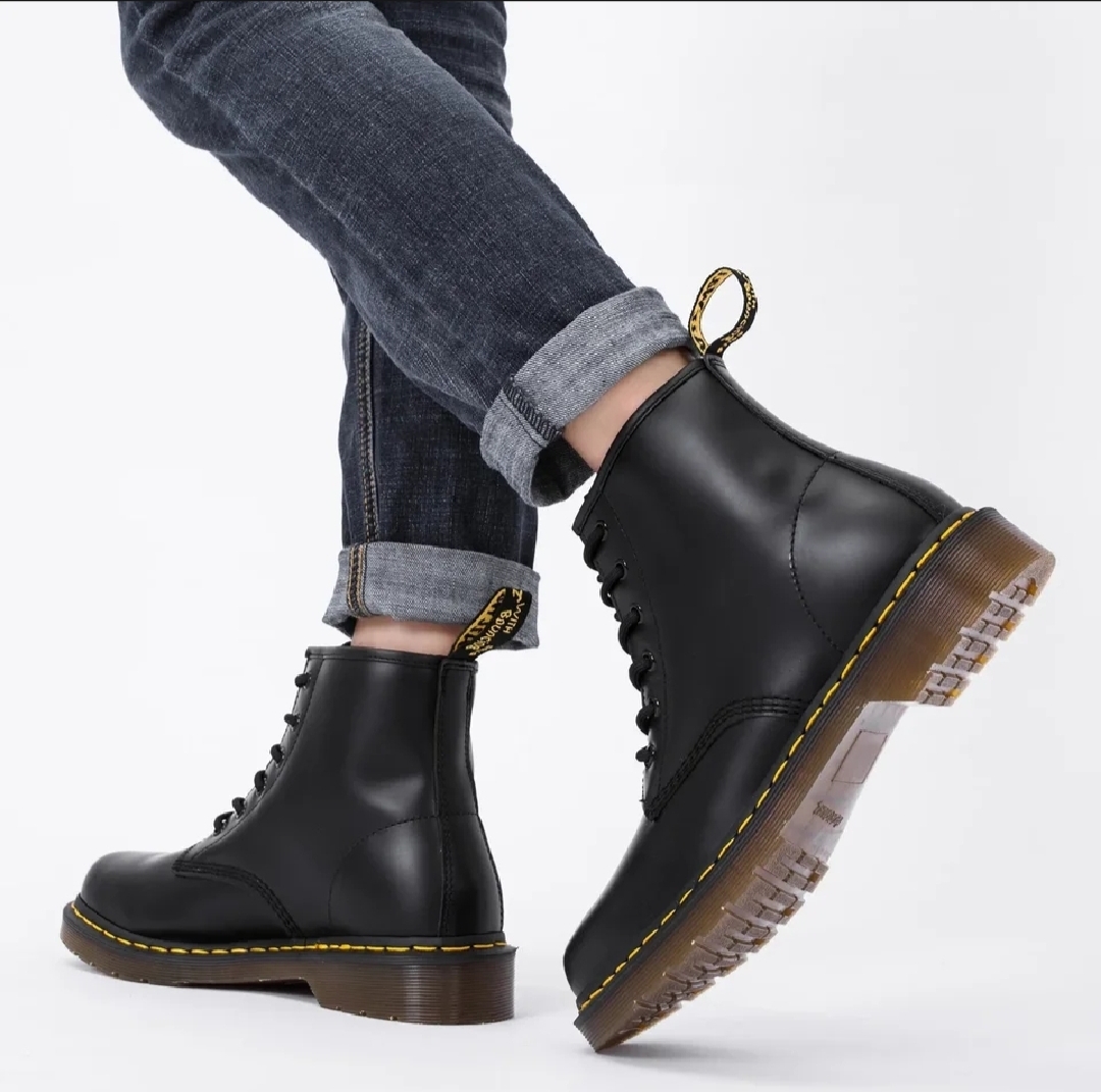 Black Martin Yellow Sole Boots For Men