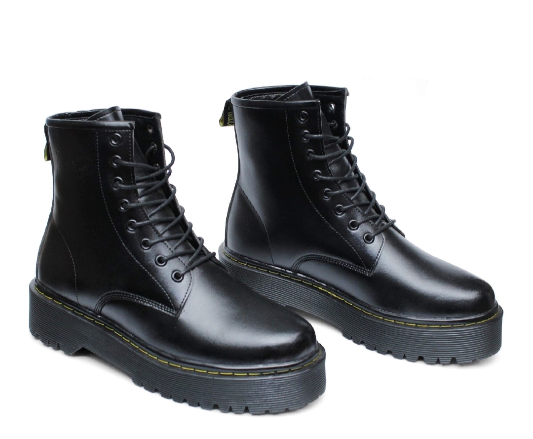 Black Triple Sole Martin Boots For Men