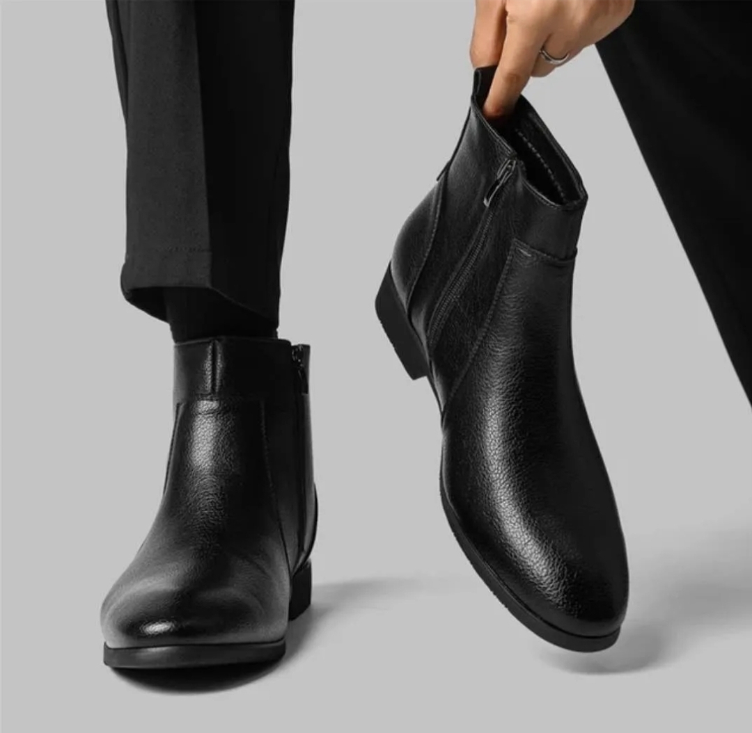 Zip Leather Classic Boots For Men