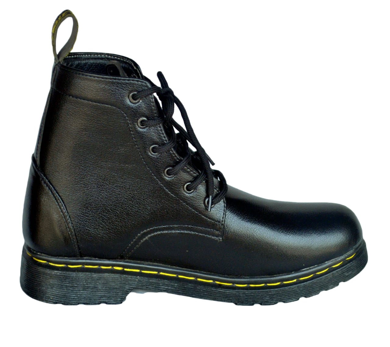 Black Leather Martin Boots For Men