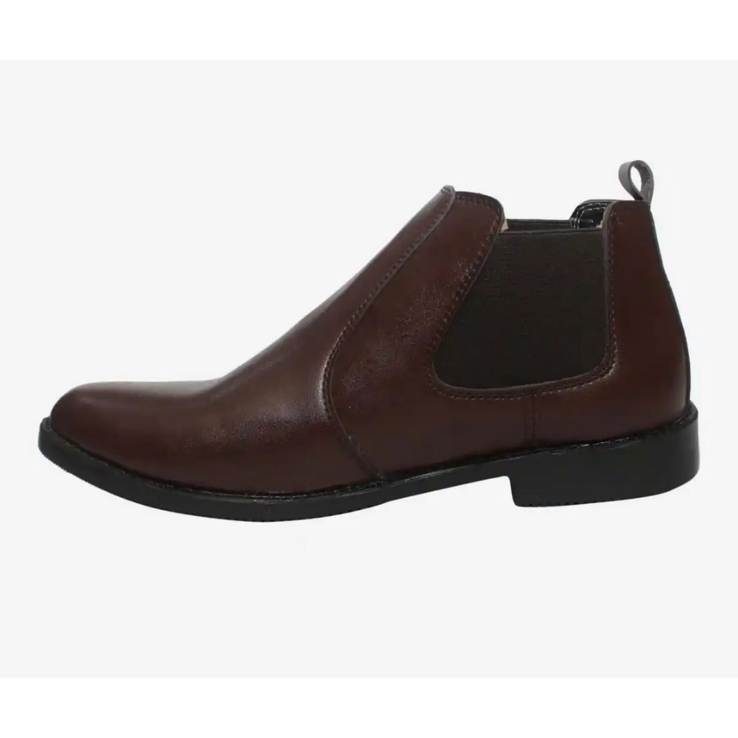 Brown PU Leather Ankle Boots For Men