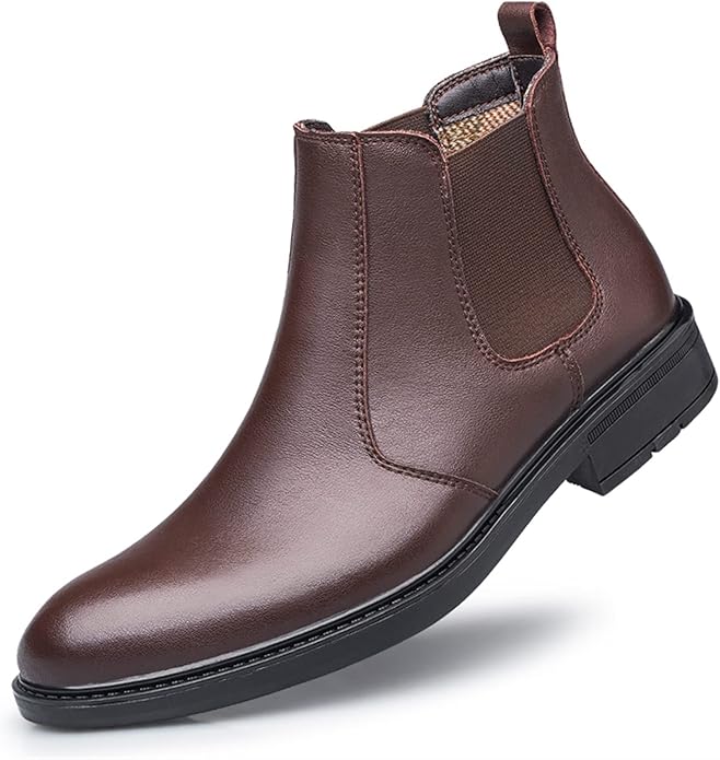 New Brown Color Leather Classic Ankle Boots For Men
