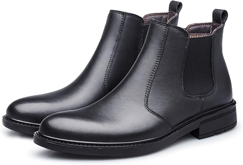 Black Leather Ankle Boots For Men