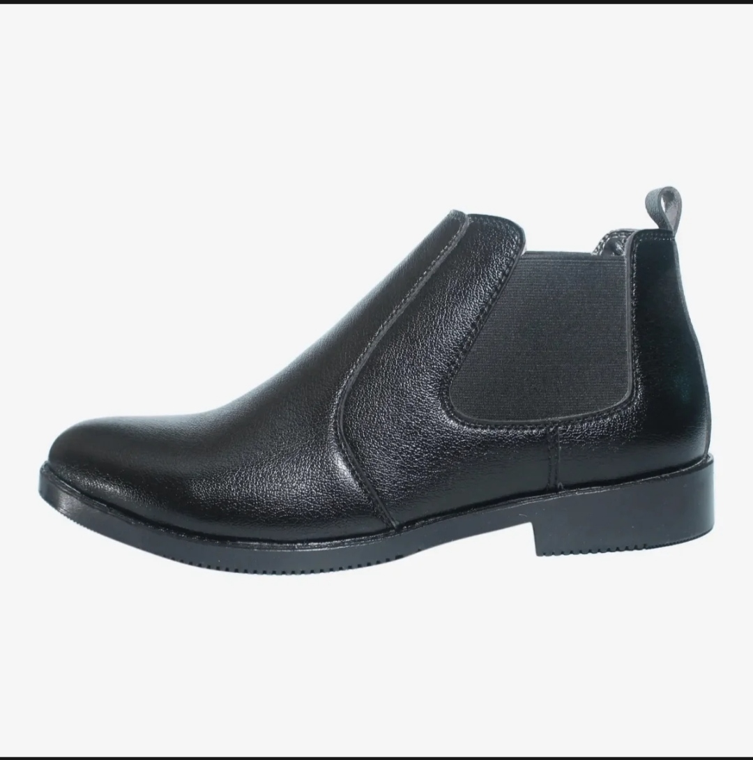 Black Leather Ankle Boots For Men