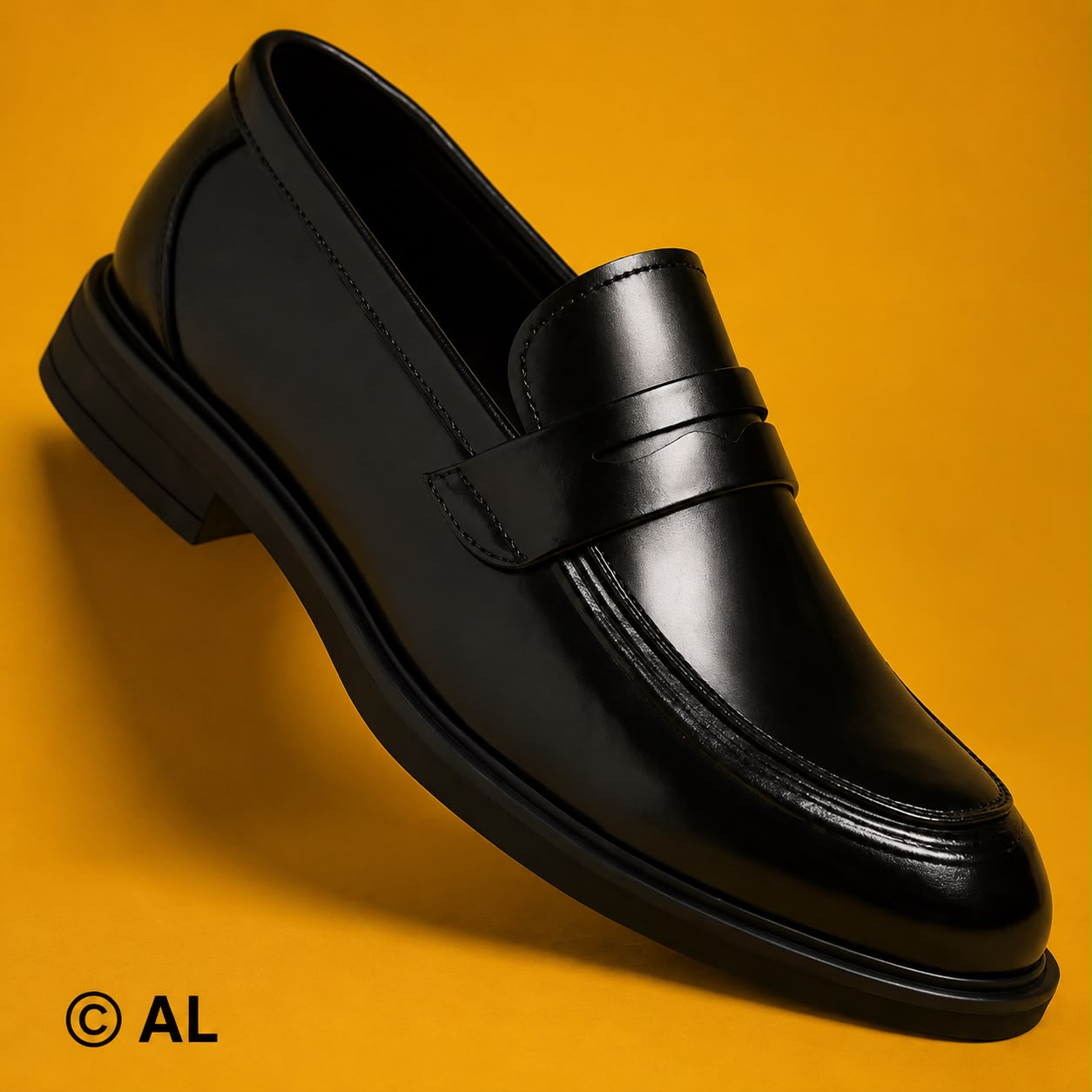 Classic Penny Loafers Black Leather Shoes For Men