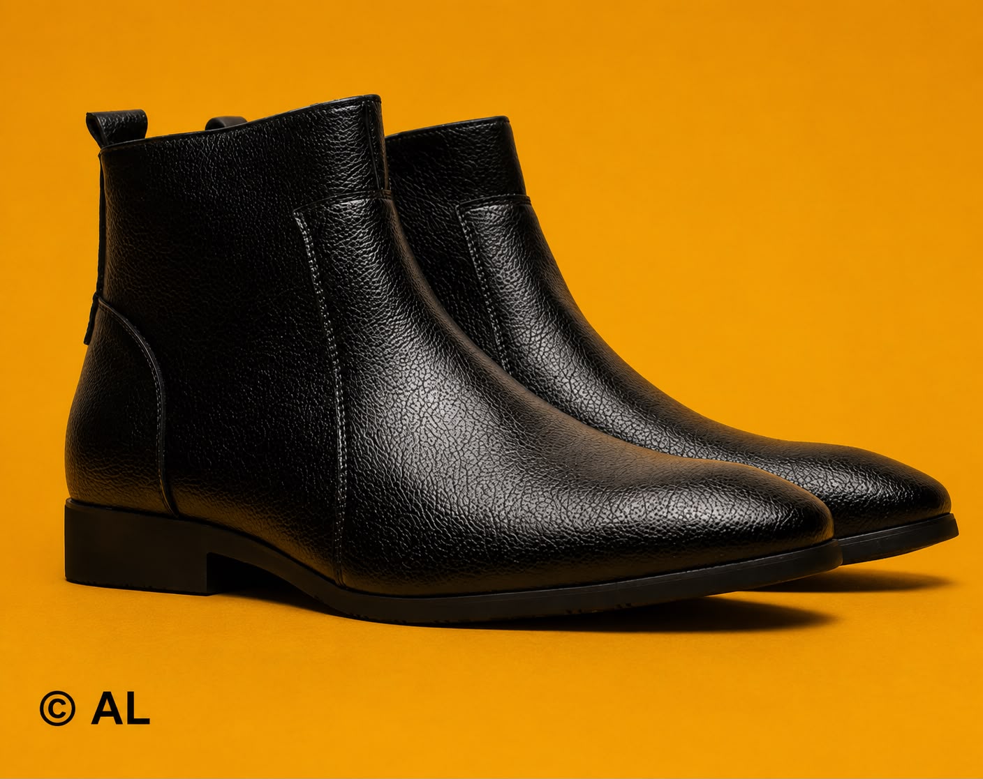 Classic Black Chelsea Leather Boots For Men