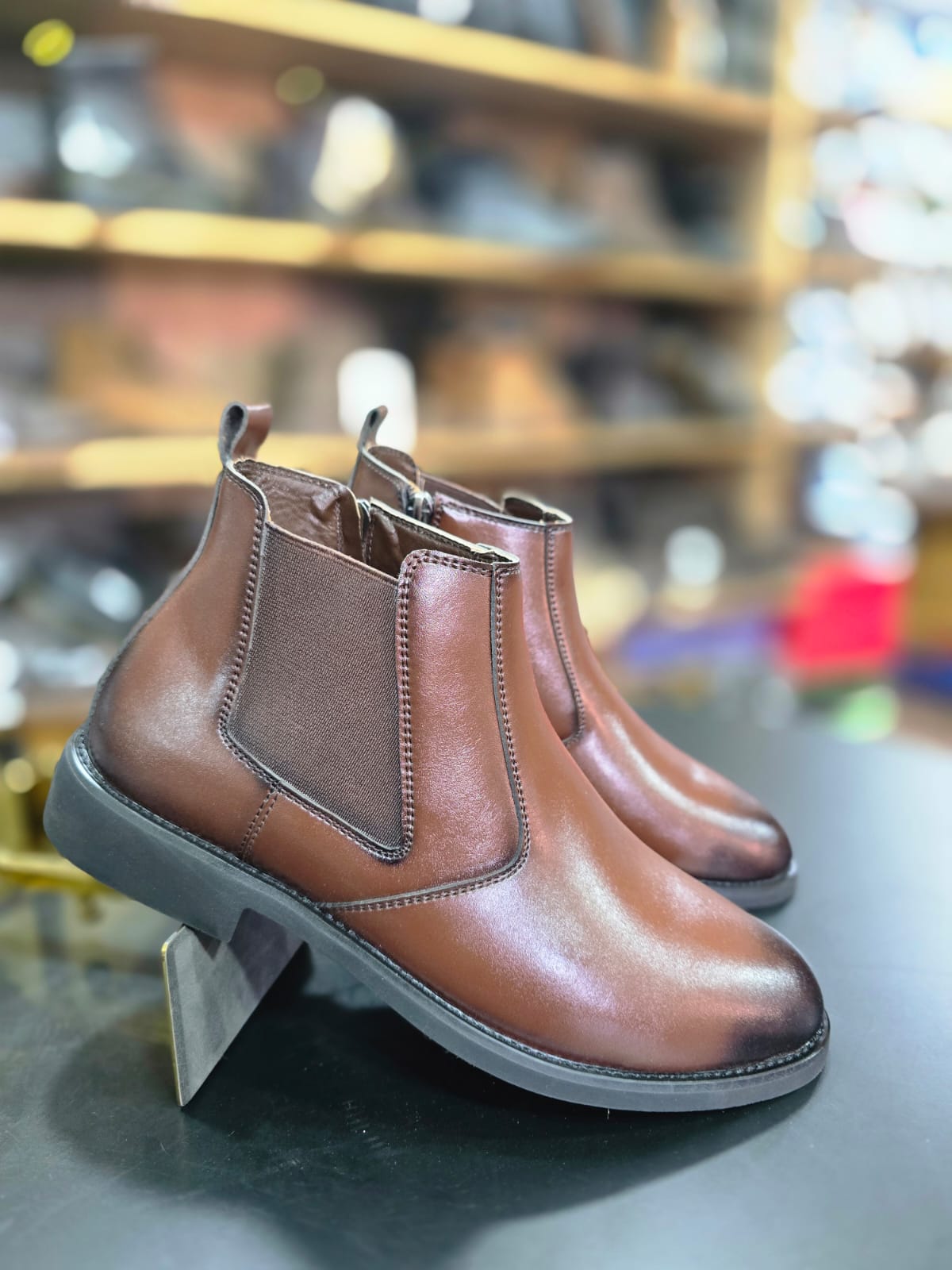 Unisex Brown Chelsea Ankle Boots 