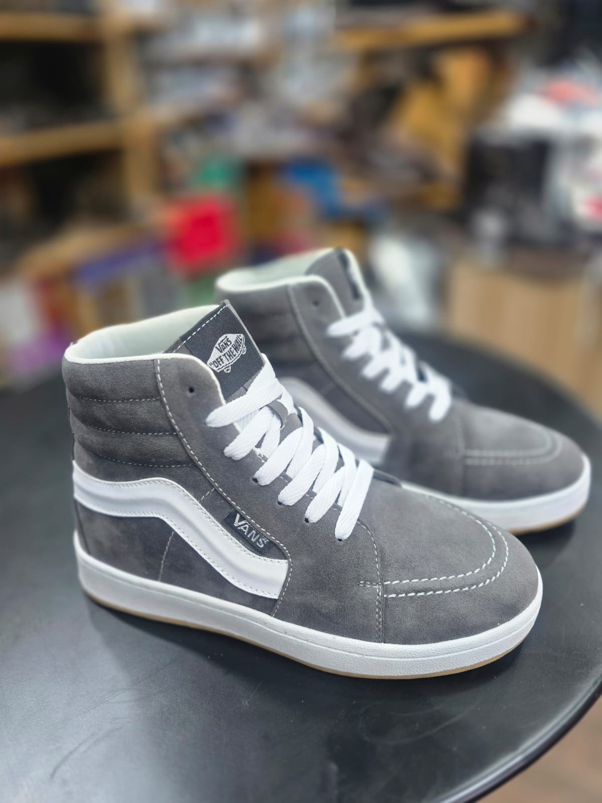 Grey White High Top Sneakers Unisex 