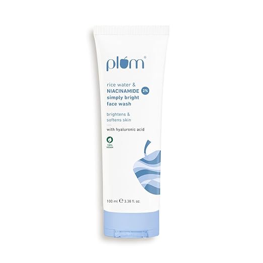 Plum Simply Bright 2% Niacinamide Rice Water Face Wash 100ml