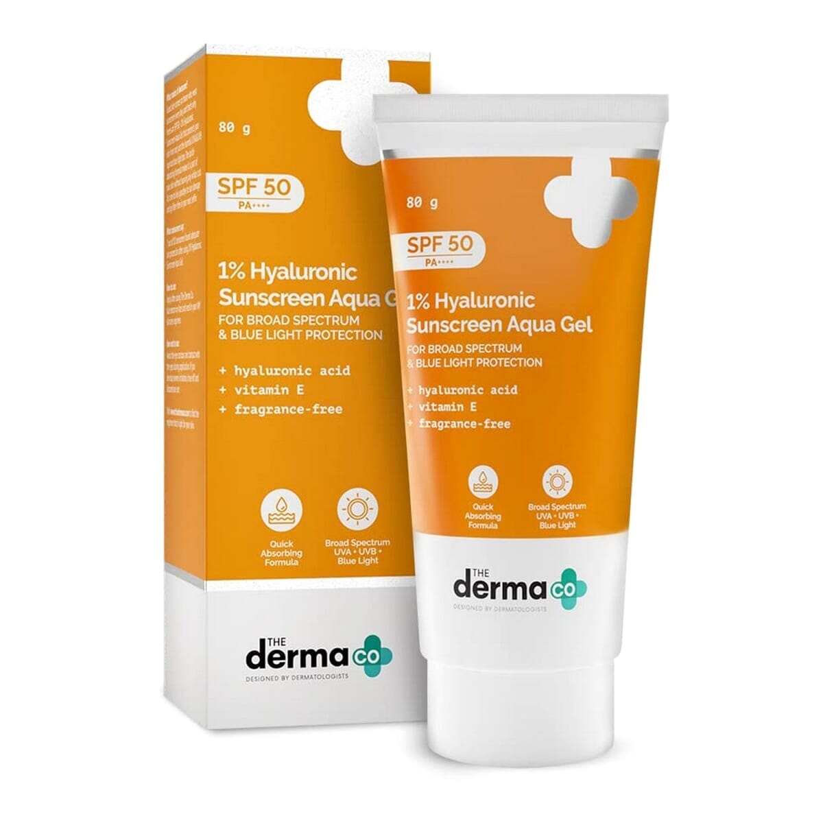 The Derma Co 1% Hyaluronic Sunscreen Aqua Gel SPF50 PA++++ 80g