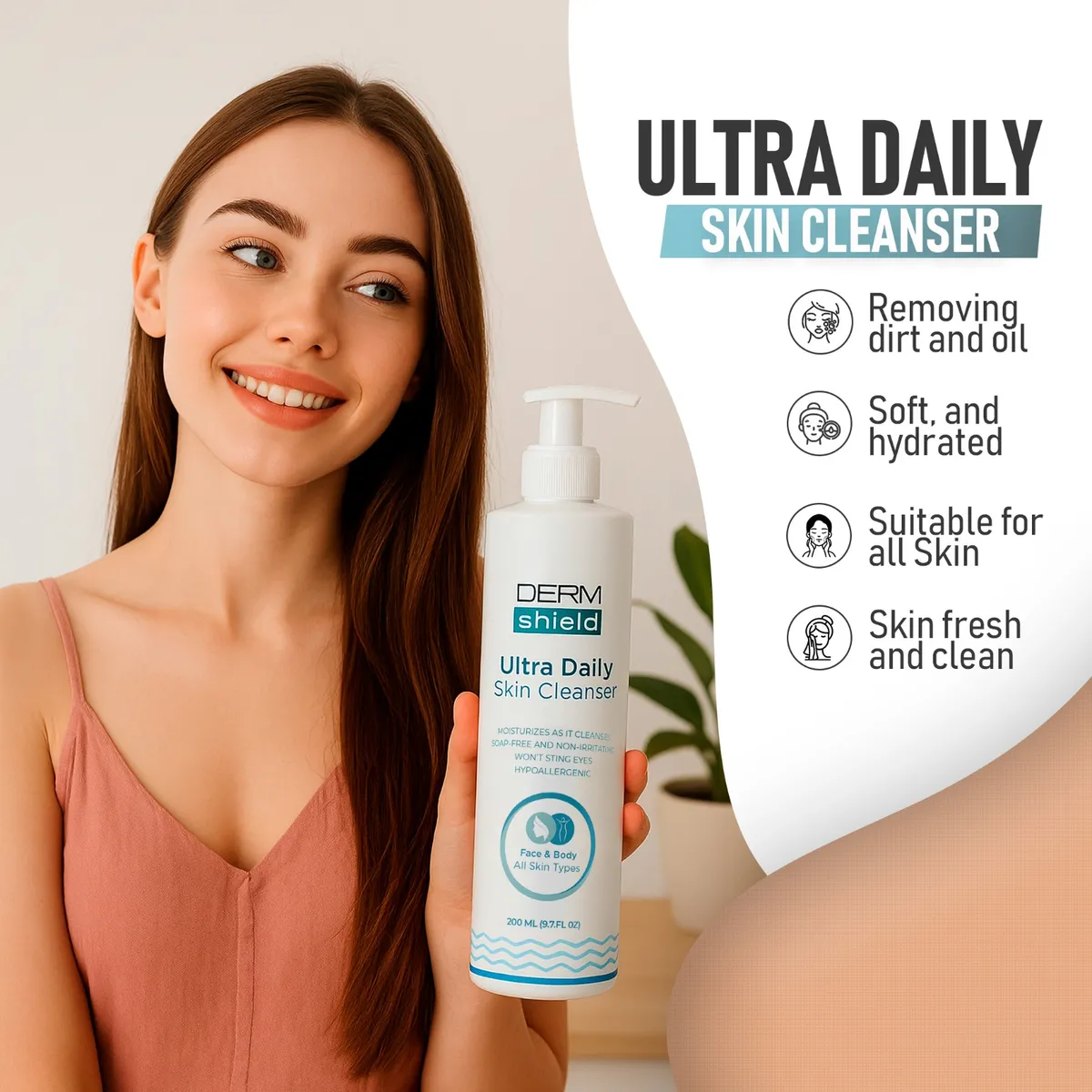 Dermshield Ultra Daily Skin Cleanser - 200ml
