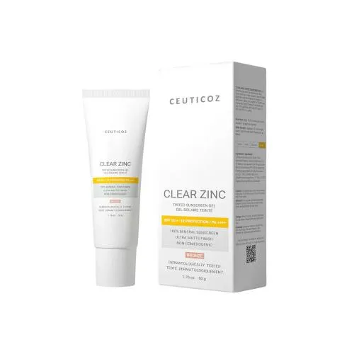 Clear Zinc Tinted Sunscreen Gel SPF 50 PA++++ Ivory - 50gm