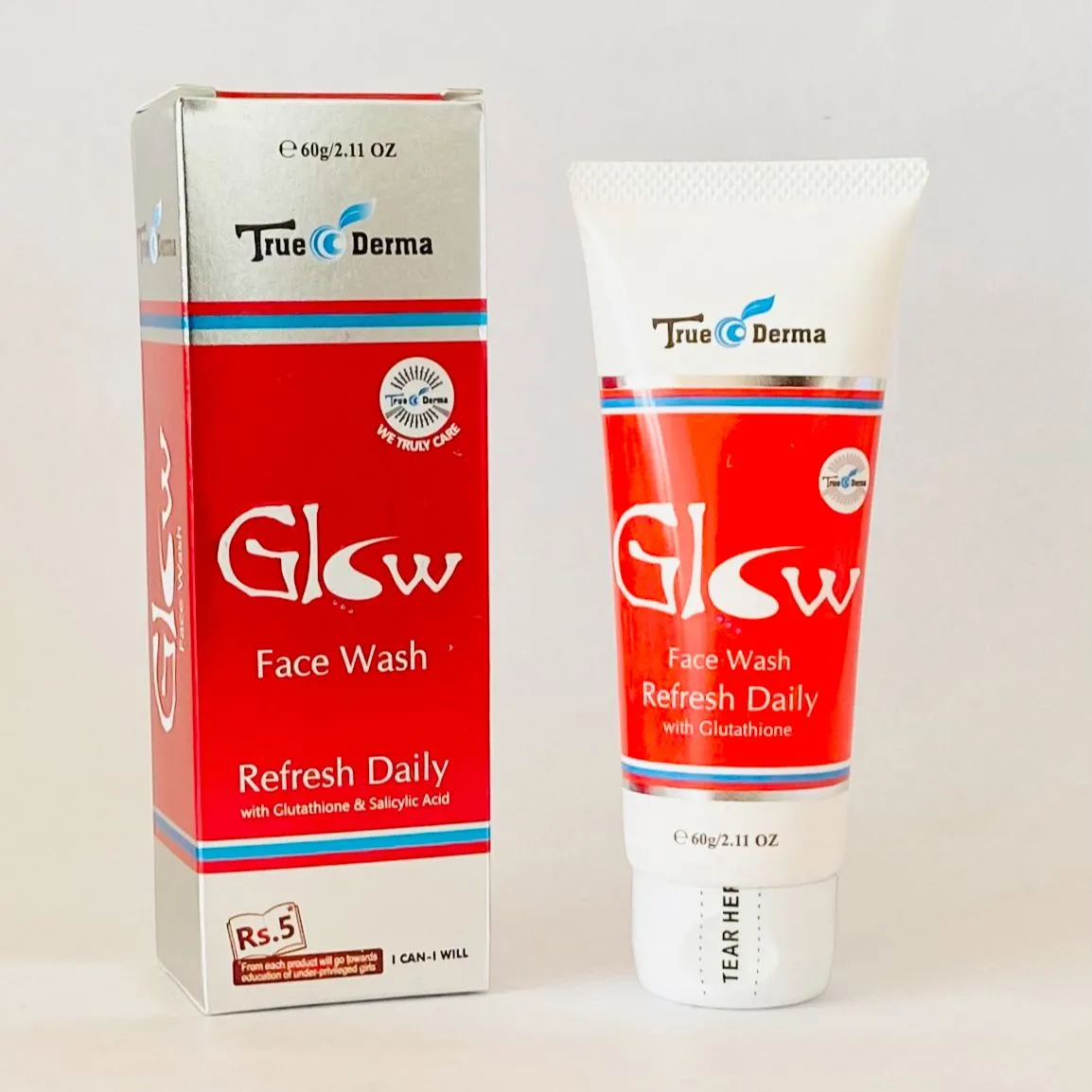 True Derma Glow Face Wash Refresh Daily With Glutathione & Salicylic Acid - 60Gm
