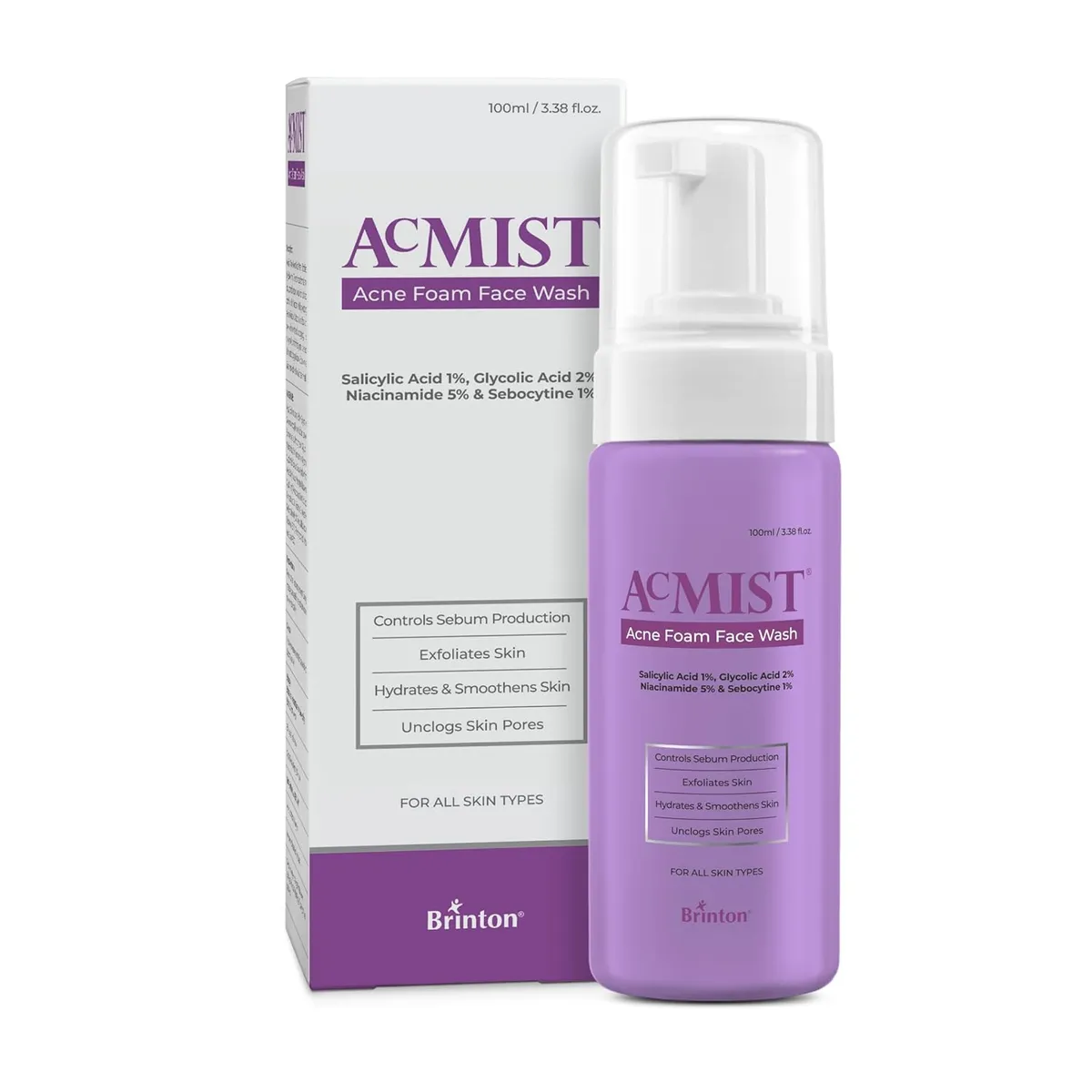 Acmist Acne Foam Face Wash With Salicylic Acid & Niacinamide - 100ml