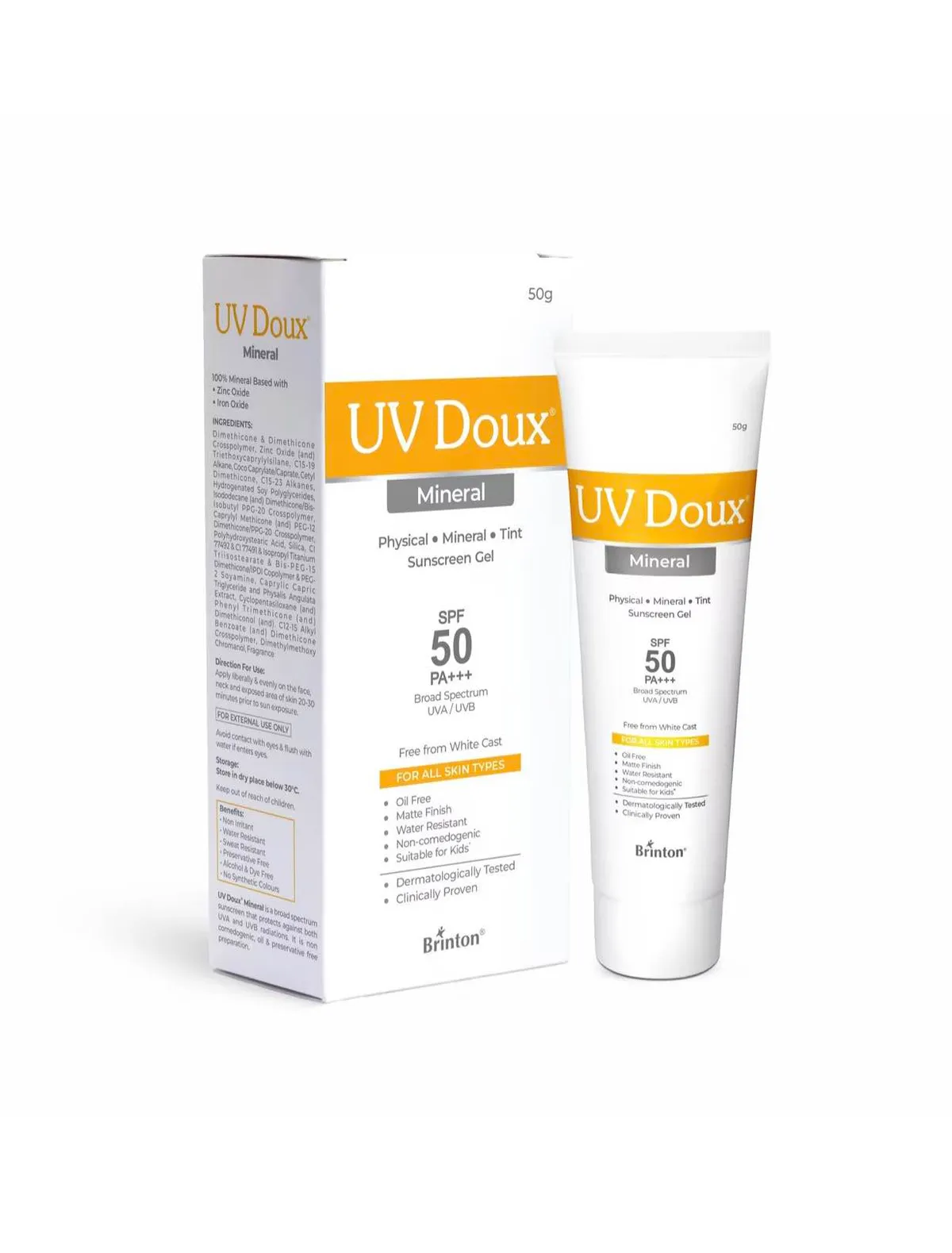 Uv Doux Mineral Sunscreen Gel-SPF50 - 50G