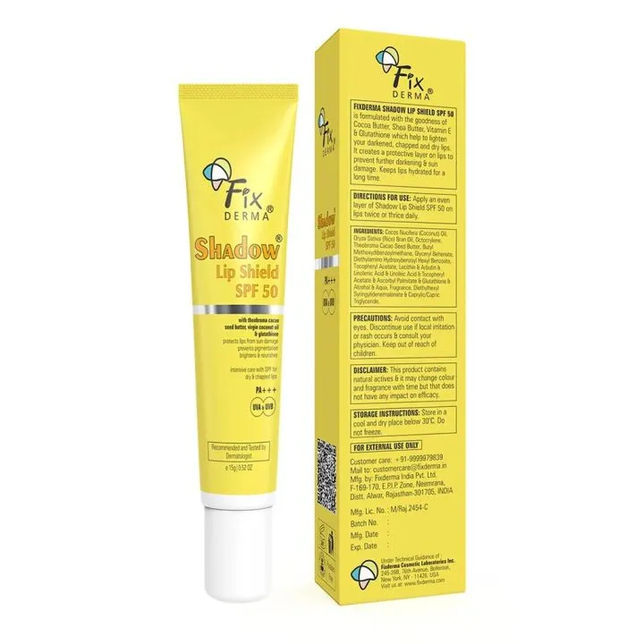 Fixderma Lip Shield SPF 50 Lip Balm With Cocoa Butter & Coconut Oil - 15g