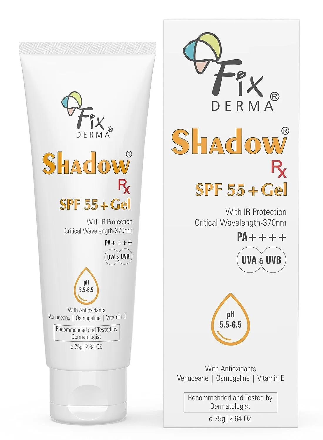 Fixderma Shadow RX SPF 55+ Gel With Vitamin E - 75g