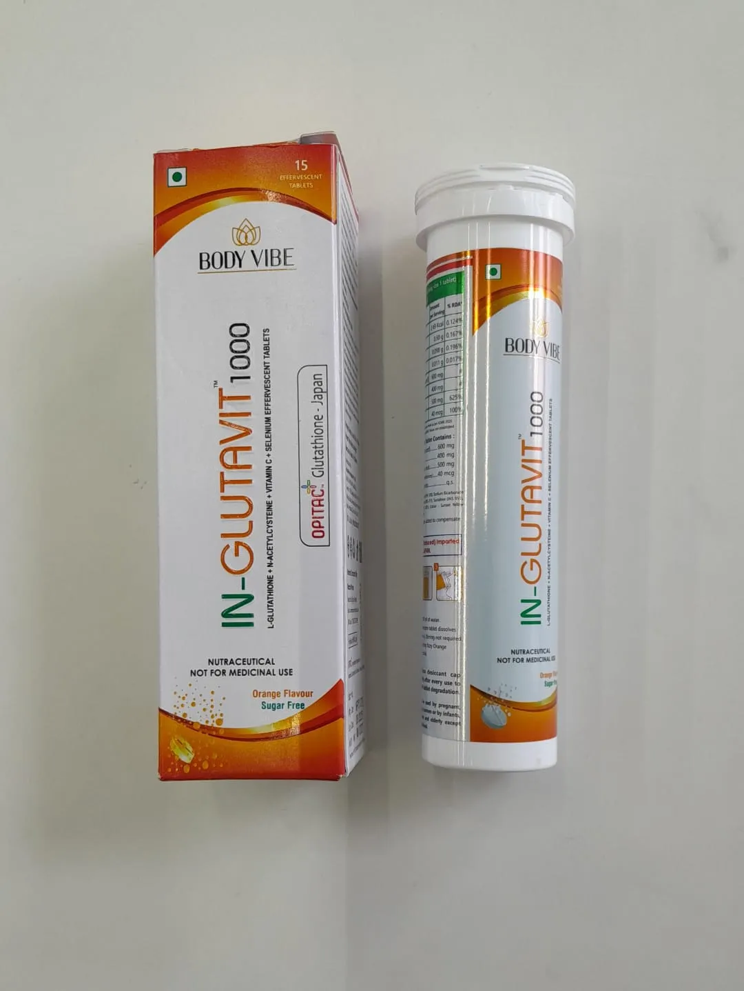 Inglutavit-1000 L-Glutathione Effervescent Tablets With Vitamin C - 15 Tablets