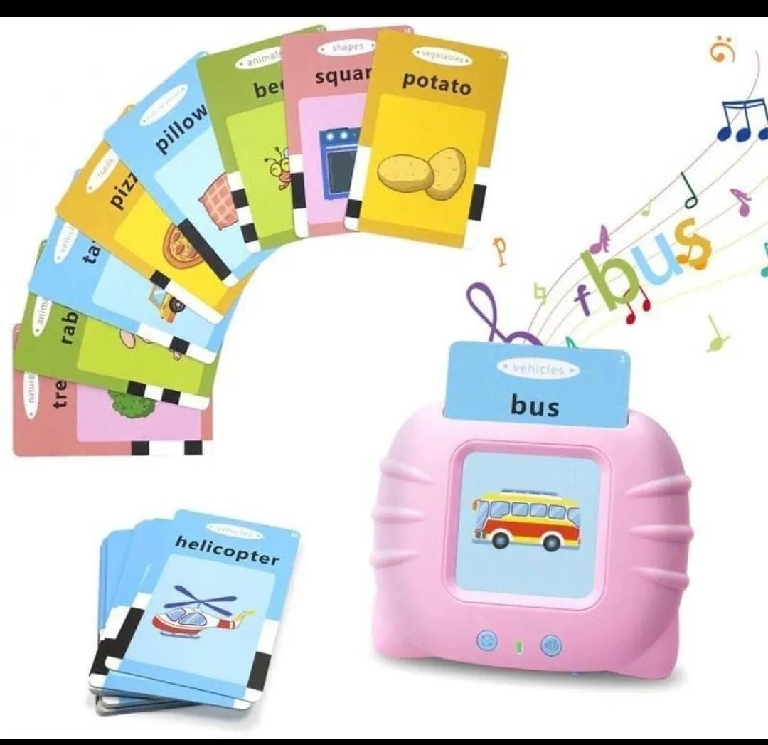 Kids Smart Flash Card Learning Machine With Voice Speaker - Multicolor