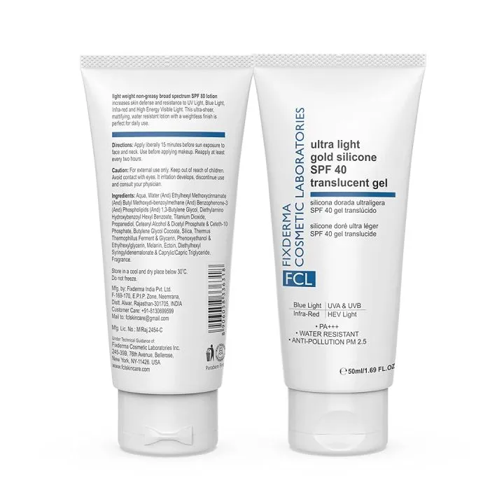 FCL Ultralight Gold Silicon Spf 40 Translucent Gel - 50ml
