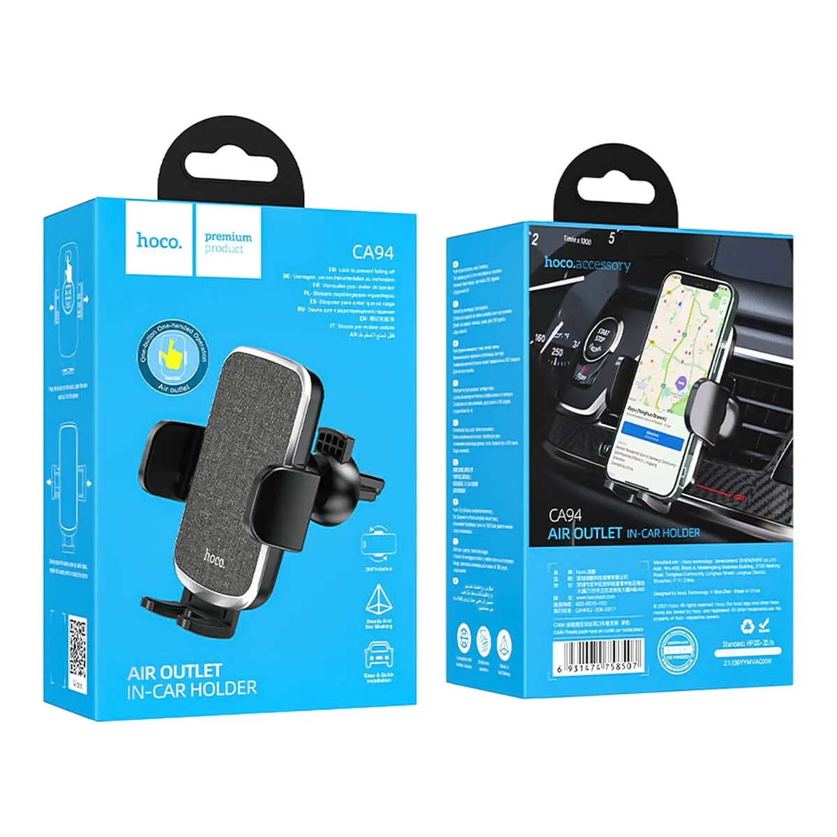 Hoco CA94 Polaris Air Outlet Car Holder - Black