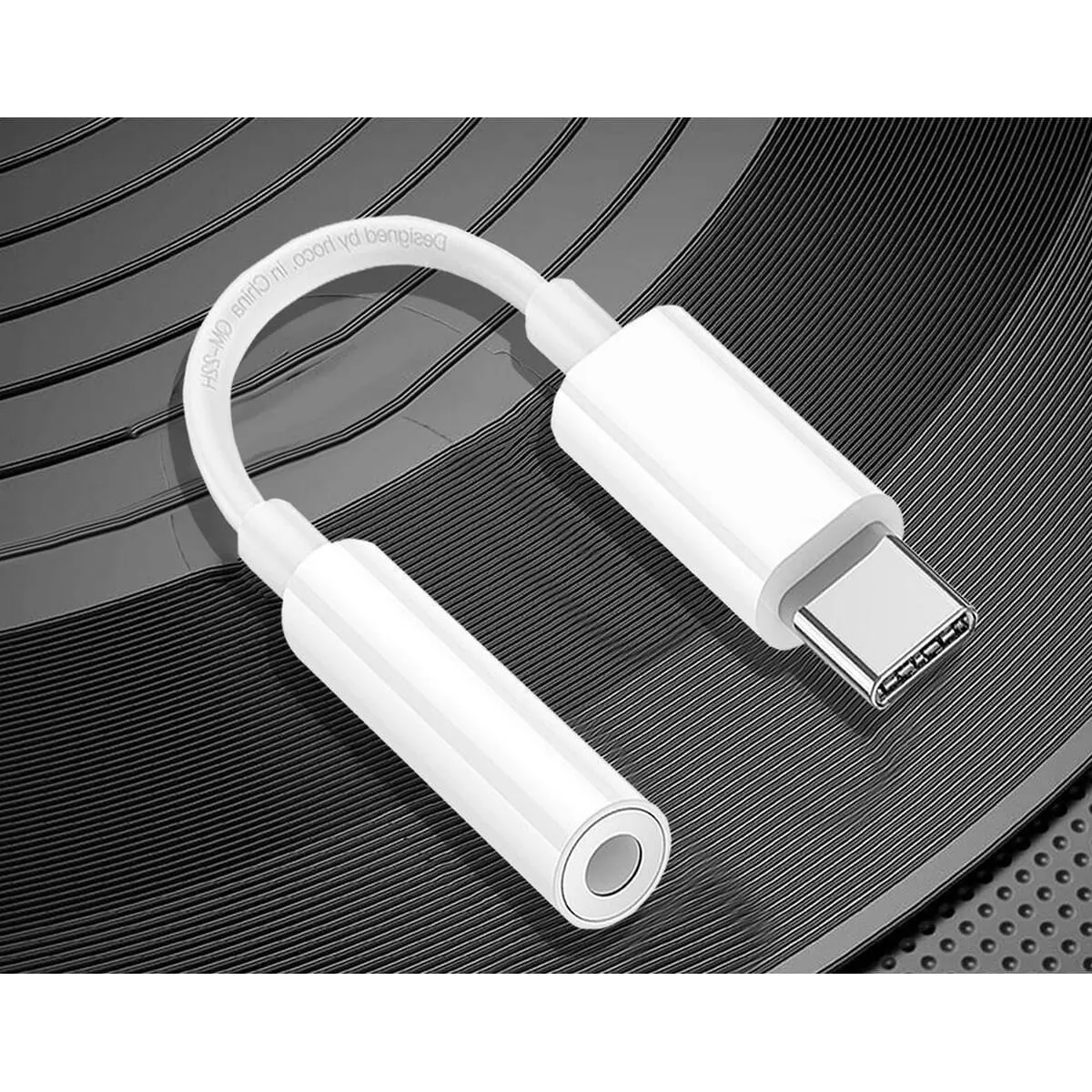 Hoco LS35 Type C To 3.5mm Audio Adapter With Microphone Control - White