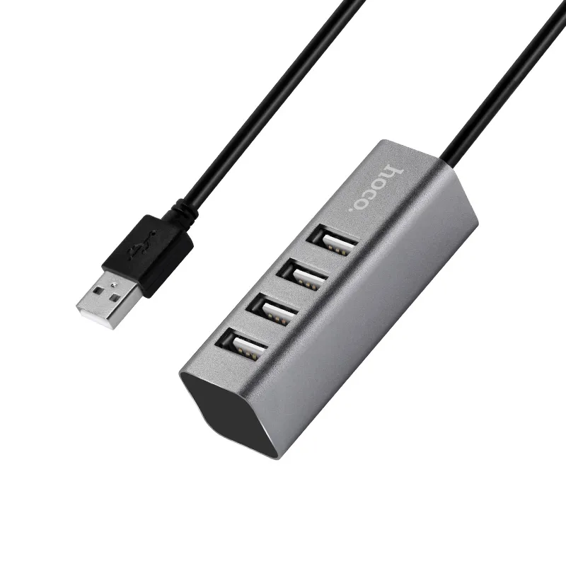 Hoco HB1 USB A To 4 Port USB 2.0 Hub Black