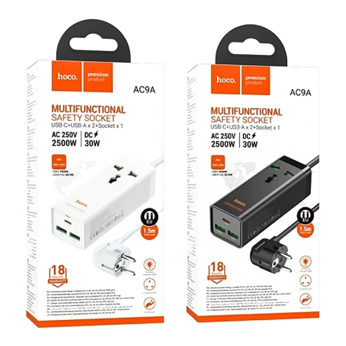 Hoco AC9A 30W 4-Port USB PD Desktop Charger EU Plug