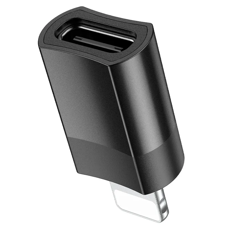 Hoco UA17 Lightning Male To Type C Female Adapter - Black