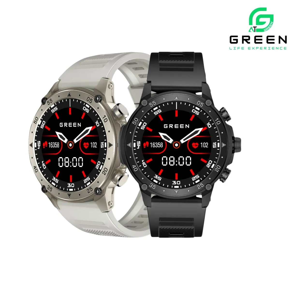 Green Vortex Metallic Fitness Smartwatch With 1.43″ Super AMOLED Display, Bluetooth Calling, IP67, 123 Sports Modes, BT 5.3, 380mAh Battery And 30-Day Standby.