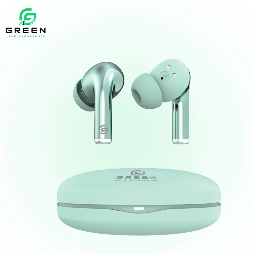Green Buds Ultra ANC 32dB Wireless Earbuds With 45H Playtime, Quad Mic, App Support, BT 5.3, IPX5 And 11mm Deep Bass.