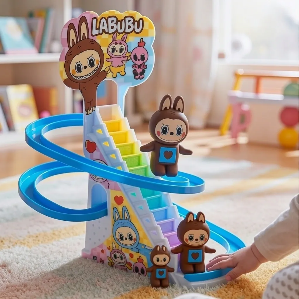Musical Duck Climbing Stairs And Automatic Slide Toy For Kids