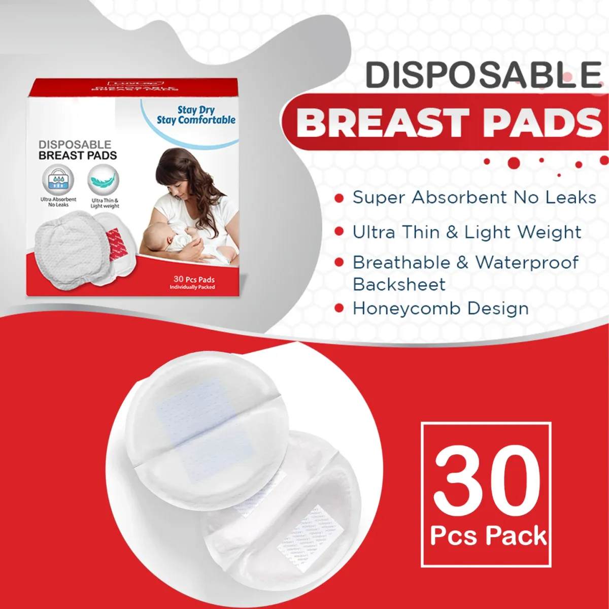 Dr.Gym Ultra Thin Breast Pads Pack 30