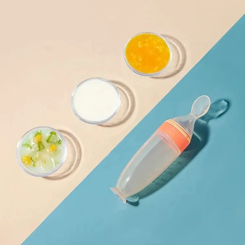 90ml Silicone Squeeze Feeding Spoon Bottle