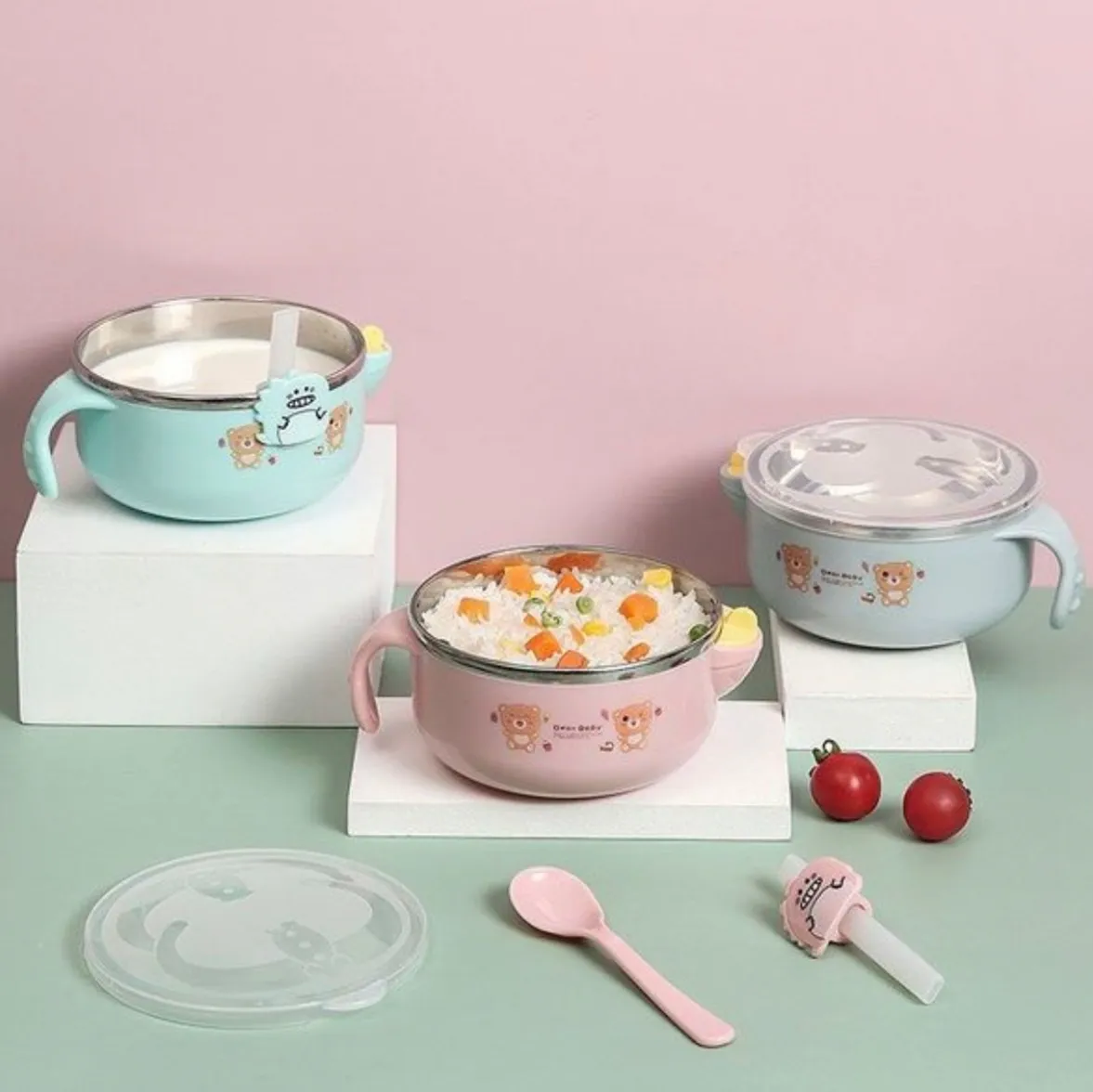 Stainless Steel Baby Feeding Bowl Set