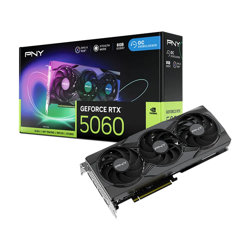 PNY GeForce RTX 5060 8GB Triple Fan ARGB Graphics Card