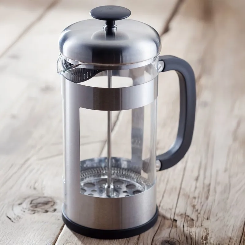 French Press Coffee Maker - 600 Ml Silver