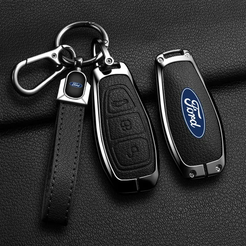 Ford : Premium Metal Key Cover with Keyring (Random Color)