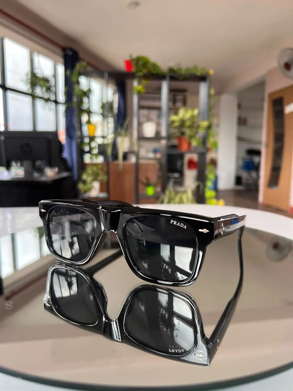 Prada Unisex Black Shine Premium Sunglasses