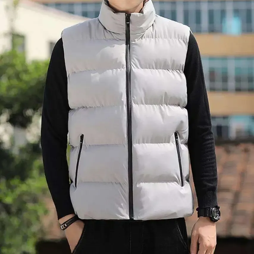 Pre-Winter Half-Sleeve Lightweight Puffer Jacket For Men